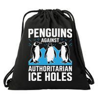 Penguins Against Authoritarian Ice Holes Resist Penguin Drawstring Bag