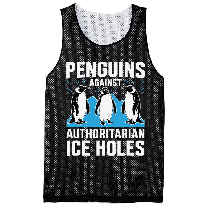Penguins Against Authoritarian Ice Holes Resist Penguin Mesh Reversible Basketball Jersey Tank