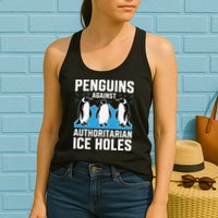 Penguins Against Authoritarian Ice Holes Resist Penguin Womens Tank Top