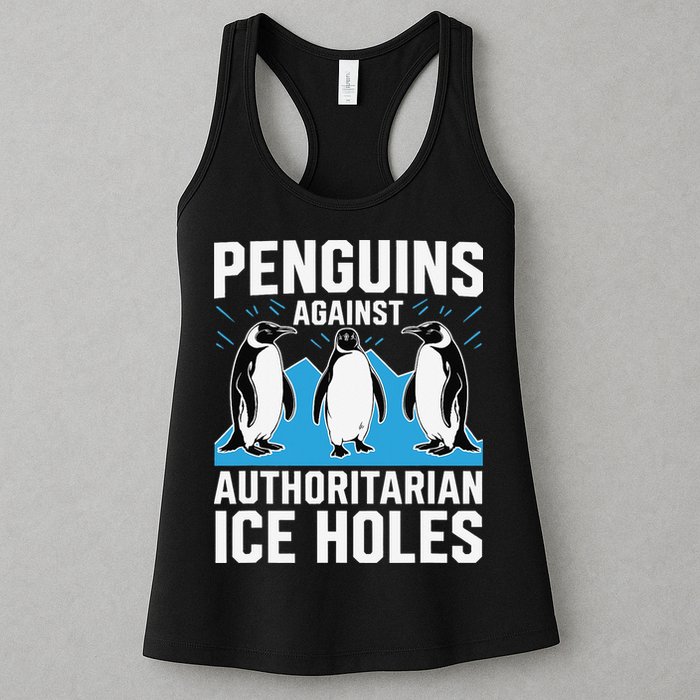 Penguins Against Authoritarian Ice Holes Resist Penguin Womens Tank Top