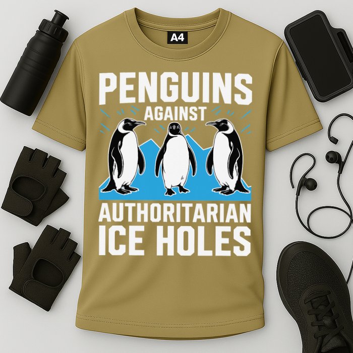 Penguins Against Authoritarian Ice Holes Resist Penguin Cooling Performance Crew T-Shirt