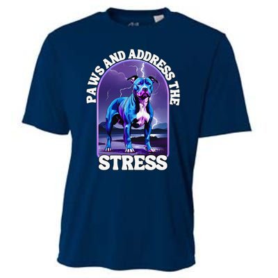 Paws And Address The Stress Anti Stress Therapy Pitbull Dog Cooling Performance Crew T-Shirt