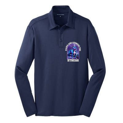 Paws And Address The Stress Anti Stress Therapy Pitbull Dog Silk Touch Performance Long Sleeve Polo