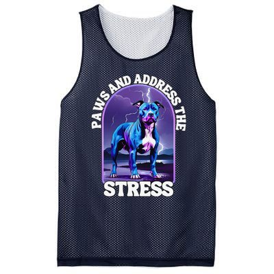 Paws And Address The Stress Anti Stress Therapy Pitbull Dog Mesh Reversible Basketball Jersey Tank