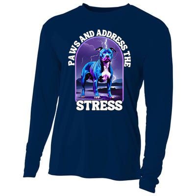 Paws And Address The Stress Anti Stress Therapy Pitbull Dog Cooling Performance Long Sleeve Crew