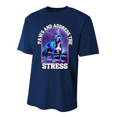 Paws And Address The Stress Anti Stress Therapy Pitbull Dog Performance Sprint T-Shirt