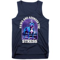 Paws And Address The Stress Anti Stress Therapy Pitbull Dog Tank Top