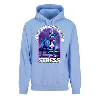 Paws And Address The Stress Anti Stress Therapy Pitbull Dog Unisex Surf Hoodie