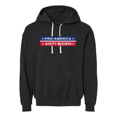 Pro America Anti Biden Flag Usa Impeach Joe Biden Anti Biden Garment-Dyed Fleece Hoodie