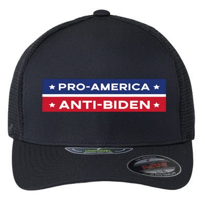 Pro America Anti Biden Flag Usa Impeach Joe Biden Anti Biden Flexfit Unipanel Trucker Cap