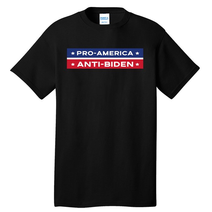 Pro America Anti Biden Flag Usa Impeach Joe Biden Anti Biden Tall T-Shirt