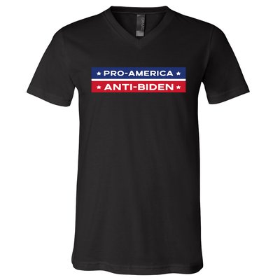 Pro America Anti Biden Flag Usa Impeach Joe Biden Anti Biden V-Neck T-Shirt