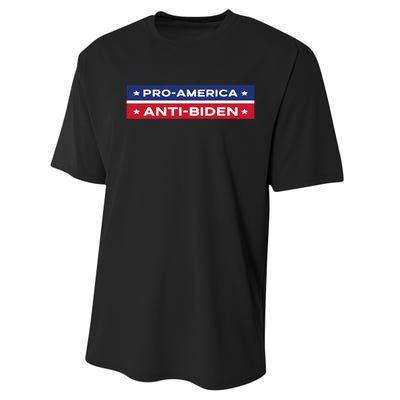 Pro America Anti Biden Flag Usa Impeach Joe Biden Anti Biden Performance Sprint T-Shirt