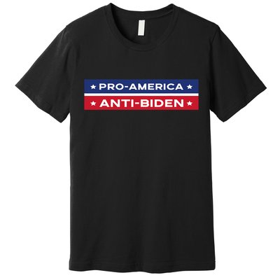 Pro America Anti Biden Flag Usa Impeach Joe Biden Anti Biden Premium T-Shirt