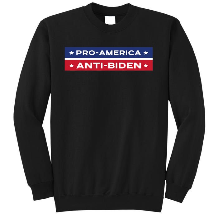 Pro America Anti Biden Flag Usa Impeach Joe Biden Anti Biden Tall Sweatshirt