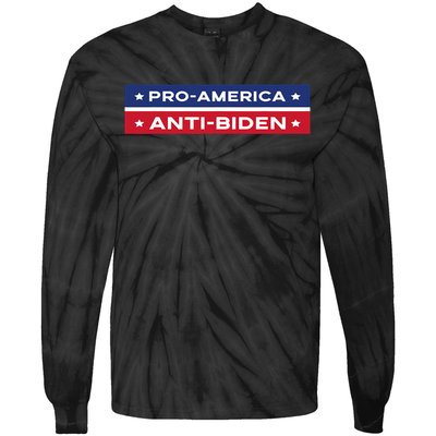 Pro America Anti Biden Flag Usa Impeach Joe Biden Anti Biden Tie-Dye Long Sleeve Shirt