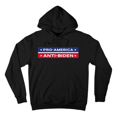 Pro America Anti Biden Flag Usa Impeach Joe Biden Anti Biden Tall Hoodie