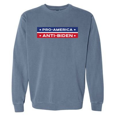 Pro America Anti Biden Flag Usa Impeach Joe Biden Anti Biden Garment-Dyed Sweatshirt