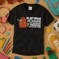 Platypus Are Awesome I'm Awesome Therefore I'm A Platypus Kids T-Shirt