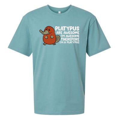 Platypus Are Awesome I'm Awesome Therefore I'm A Platypus Sueded Cloud Jersey T-Shirt