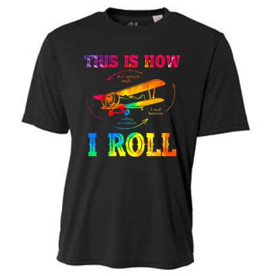 Pilot Airplane Aviation Pilot How I Roll Airplane Tie Dye Cooling Performance Crew T-Shirt