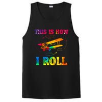 Pilot Airplane Aviation Pilot How I Roll Airplane Tie Dye PosiCharge Competitor Tank