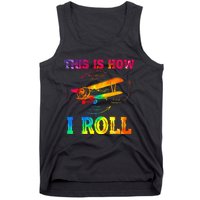 Pilot Airplane Aviation Pilot How I Roll Airplane Tie Dye Tank Top