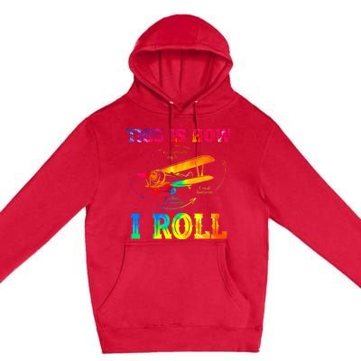 Pilot Airplane Aviation Pilot How I Roll Airplane Tie Dye Premium Pullover Hoodie