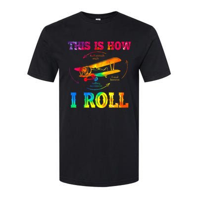 Pilot Airplane Aviation Pilot How I Roll Airplane Tie Dye Softstyle CVC T-Shirt