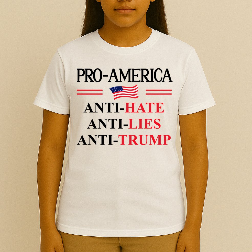 Pro America Anti Trump Hate Lies Resist Sign Anti Trump Flag T-Shirt