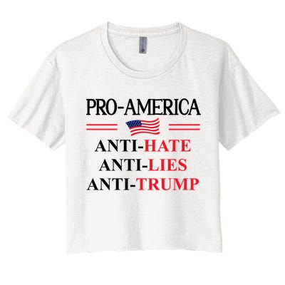 Pro America Anti Trump Hate Lies Resist Sign Anti Trump Flag Crop Top