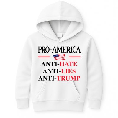 Pro America Anti Trump Hate Lies Resist Sign Anti Trump Flag Kids Hoodie