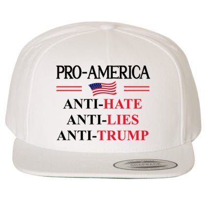 Pro America Anti Trump Hate Lies Resist Sign Anti Trump Flag Wool Snapback Cap