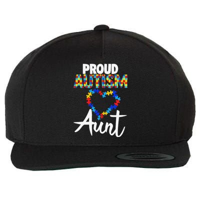 Proud Autism Aunt Autism Awareness Gift Wool Snapback Cap