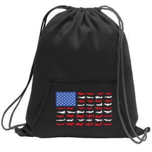 Pilot Airplane American Flag Plane Aviation Sweatshirt Cinch Pack Bag