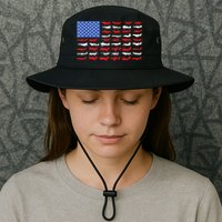 Pilot Airplane American Flag Plane Aviation Bucket Hat