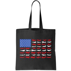 Pilot Airplane American Flag Plane Aviation Tote Bag