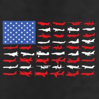 Pilot Airplane American Flag Plane Aviation 25L Jumbo Tote