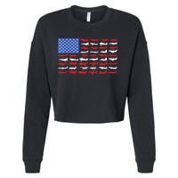 Pilot Airplane American Flag Plane Aviation Cropped Pullover Crew