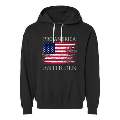 Pro America Anti Biden Flag Impeach Joe Biden Anti Biden Garment-Dyed Fleece Hoodie