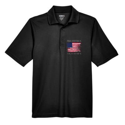 Pro America Anti Biden Flag Impeach Joe Biden Anti Biden Men's Origin Performance Pique Polo