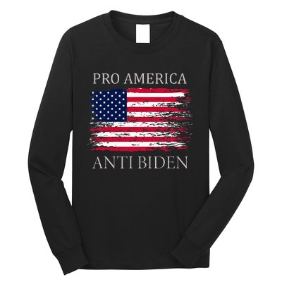 Pro America Anti Biden Flag Impeach Joe Biden Anti Biden Long Sleeve Shirt