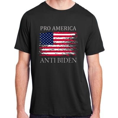 Pro America Anti Biden Flag Impeach Joe Biden Anti Biden Adult ChromaSoft Performance T-Shirt