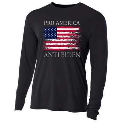 Pro America Anti Biden Flag Impeach Joe Biden Anti Biden Cooling Performance Long Sleeve Crew