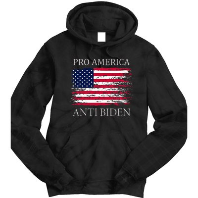 Pro America Anti Biden Flag Impeach Joe Biden Anti Biden Tie Dye Hoodie