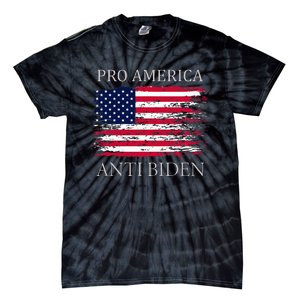 Pro America Anti Biden Flag Impeach Joe Biden Anti Biden Tie-Dye T-Shirt