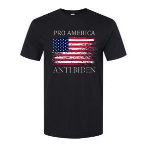 Pro America Anti Biden Flag Impeach Joe Biden Anti Biden Softstyle CVC T-Shirt