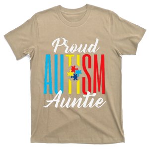 Proud Autism Auntie Awareness Support Premium T-Shirt