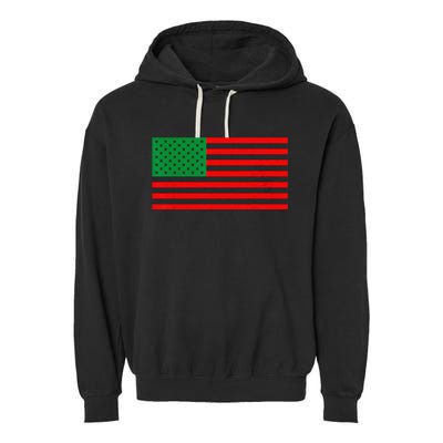 Pan African American Flag Garment-Dyed Fleece Hoodie