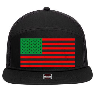 Pan African American Flag 7 Panel Mesh Trucker Snapback Hat